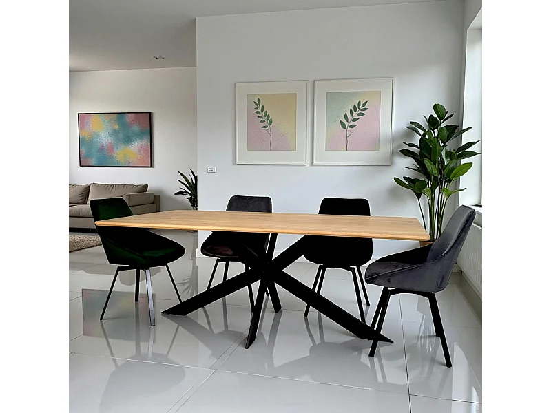 Table extensible bois de chêne huilé bords arrondis 200 cm HAVEN