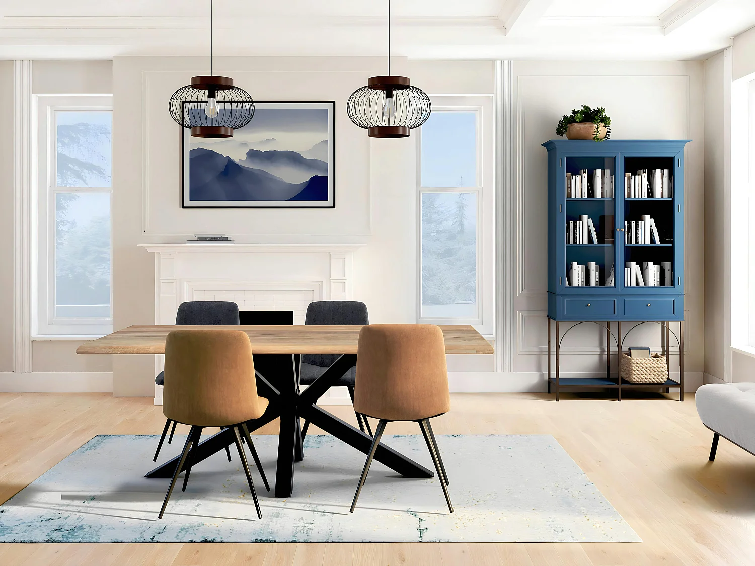 Table extensible en chêne huilé bords naturels 140 cm ETNA