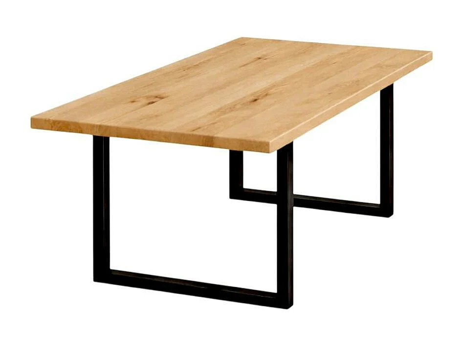 Table extensible bois de chêne huilé pieds en U 240 cm PALERME