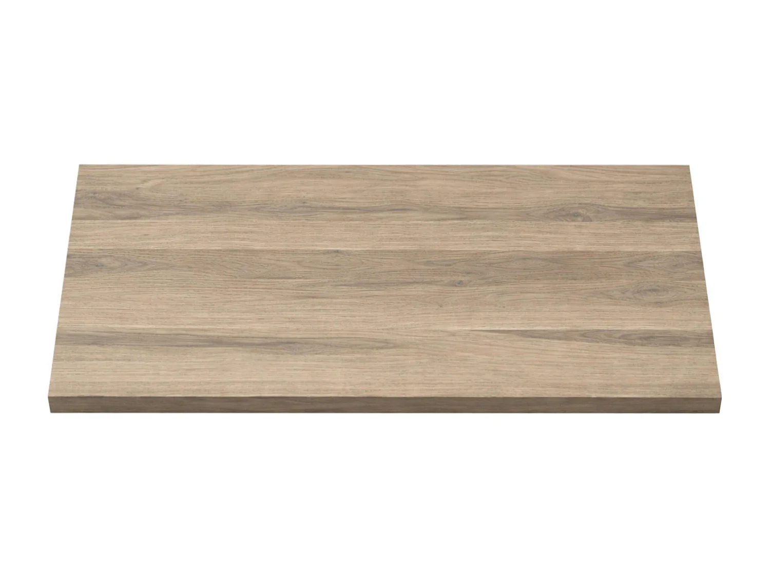 Table extensible bois grisé bords droits pied grège 180 cm PALERME