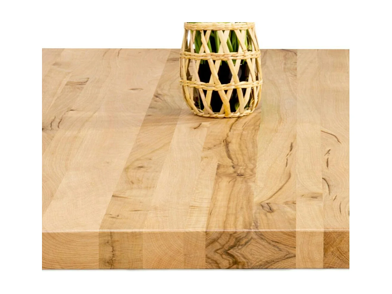 Table extensible bois huilé bords droits pied bois 200 cm PALERME