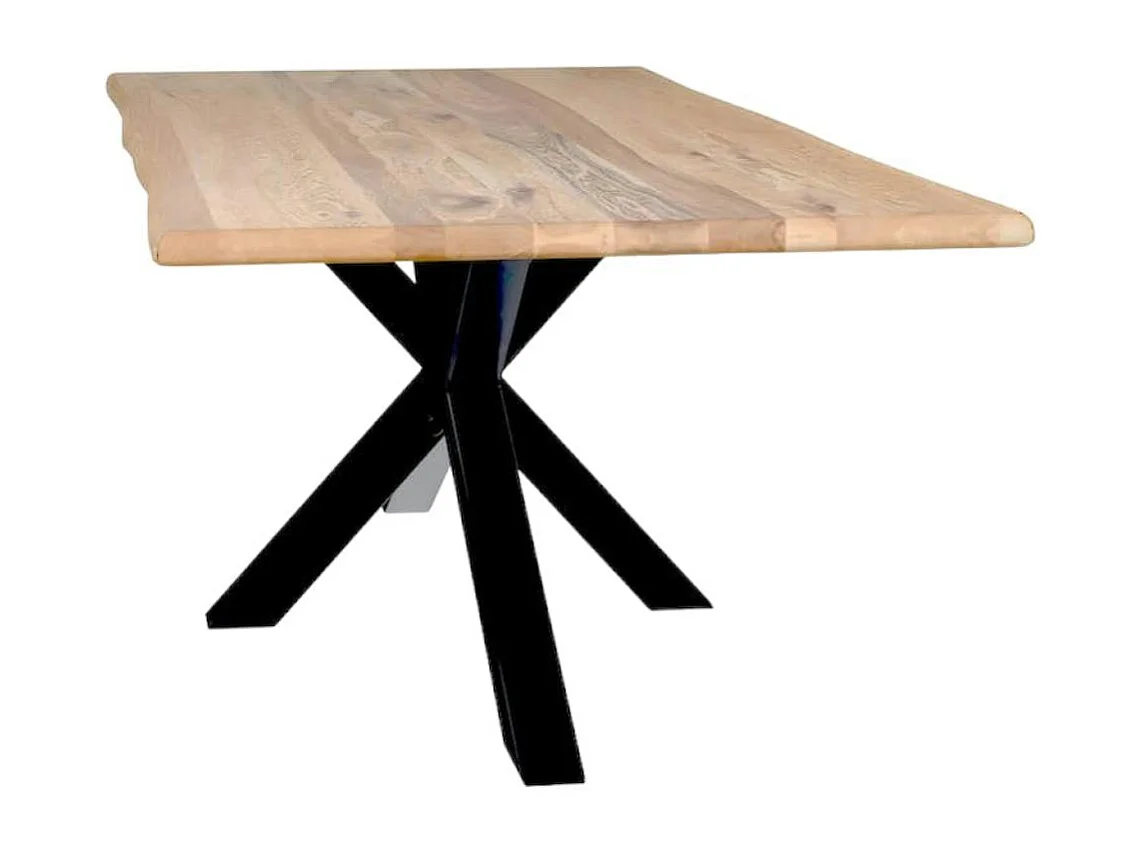 Table extensible en chêne huilé bords naturels 160 cm ETNA