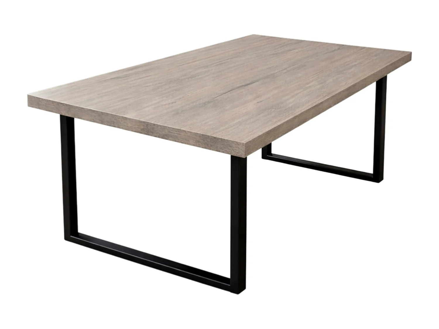 Table extensible bois de chêne grisé pieds en U 180 cm PALERME