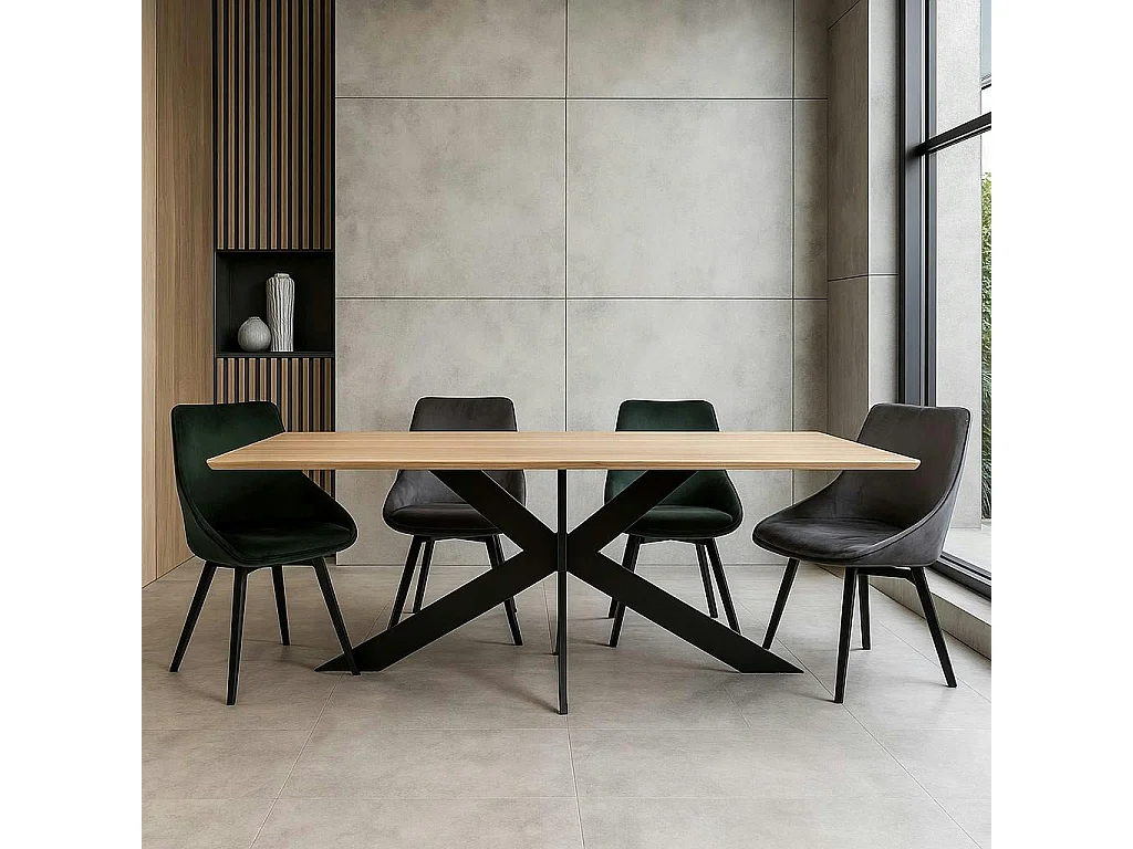 Table extensible bois de chêne blanc bords arrondis 200 cm HAVEN