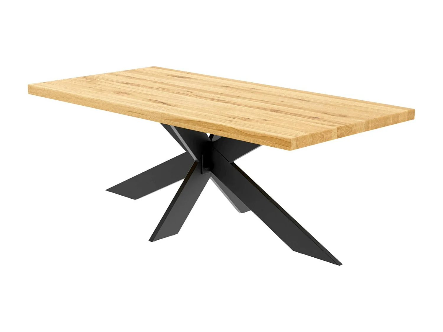 Table extensible bois huilé bords droits pied central 200 cm PALERME