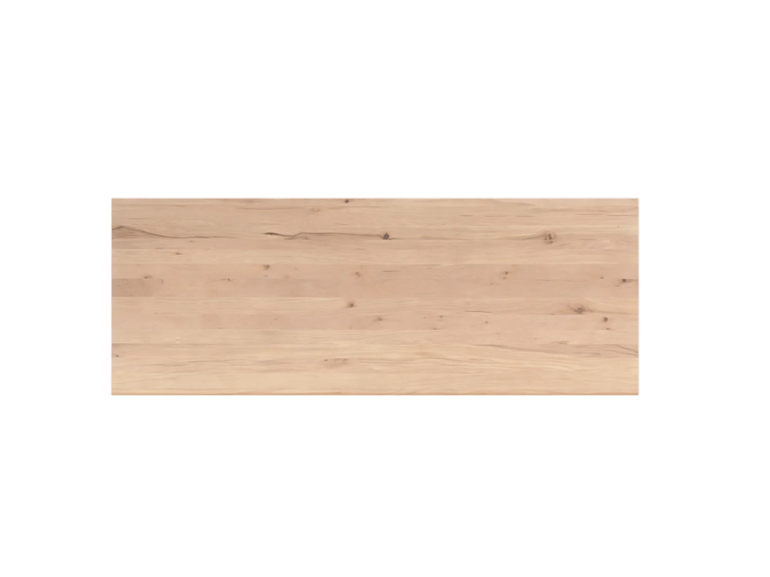 Table extensible bois blanc bords droits pied noir 180 cm PALERME
