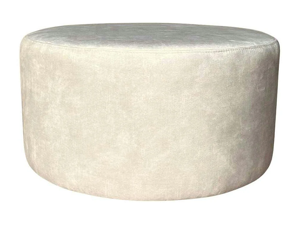Pouf rond écru tissu doux RIVOLI