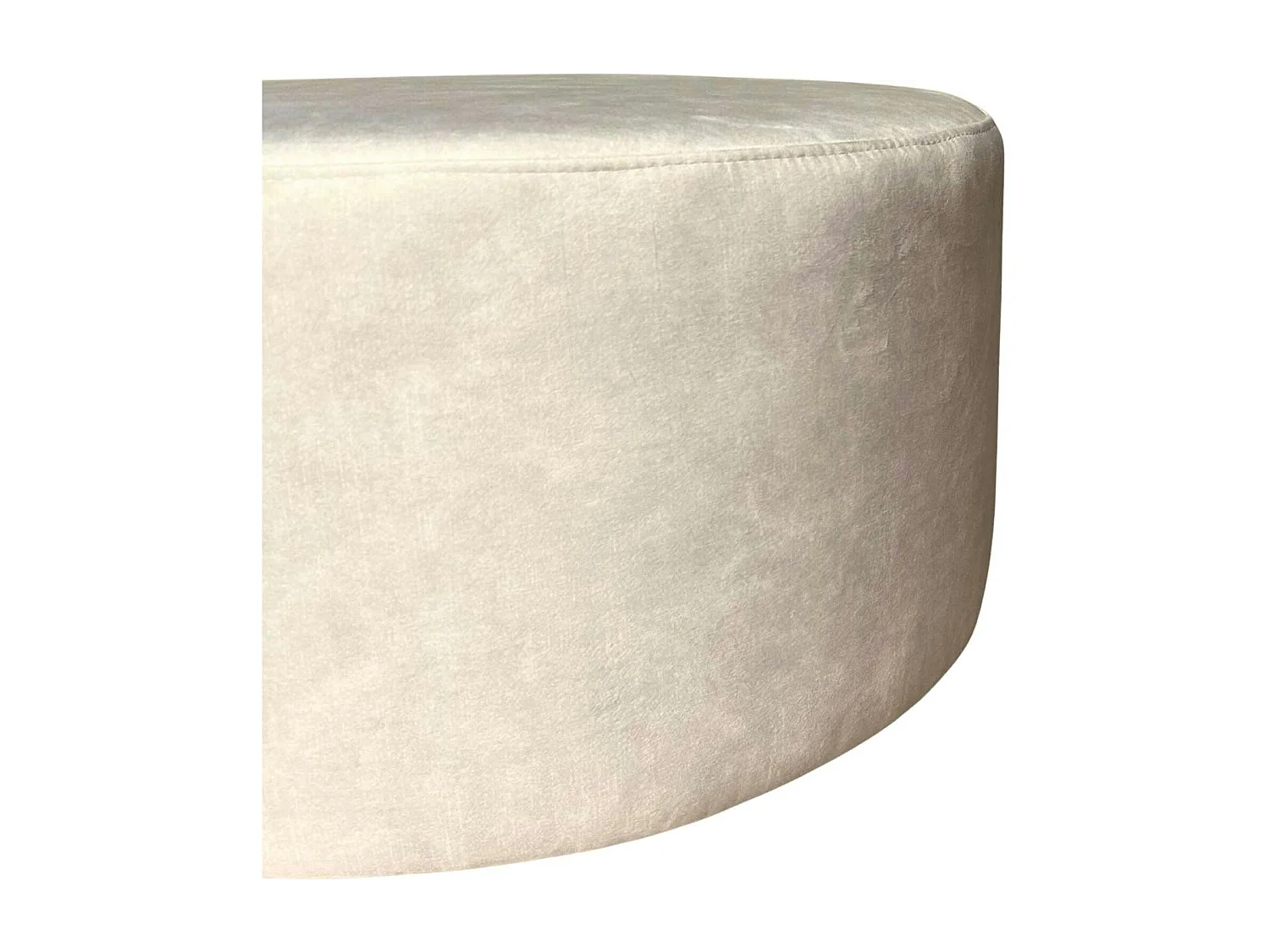 Pouf rond écru tissu doux RIVOLI