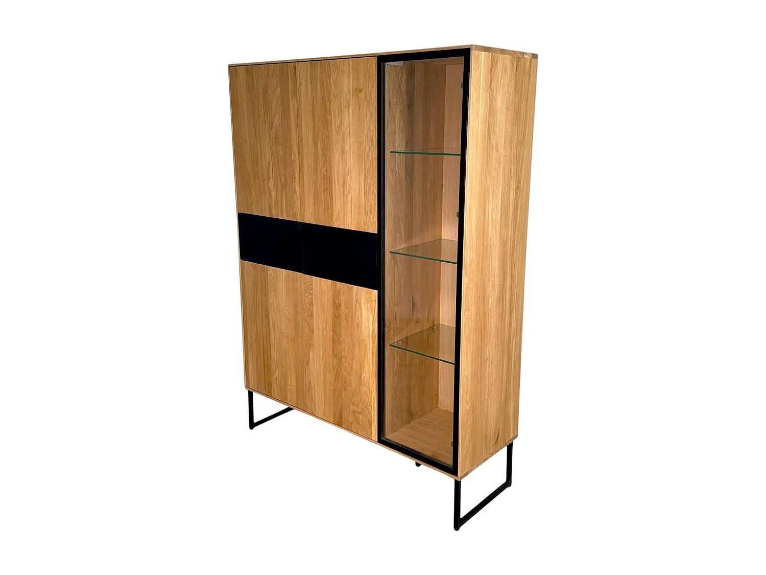 Buffet vitrine bois de chêne huilé HAVEN