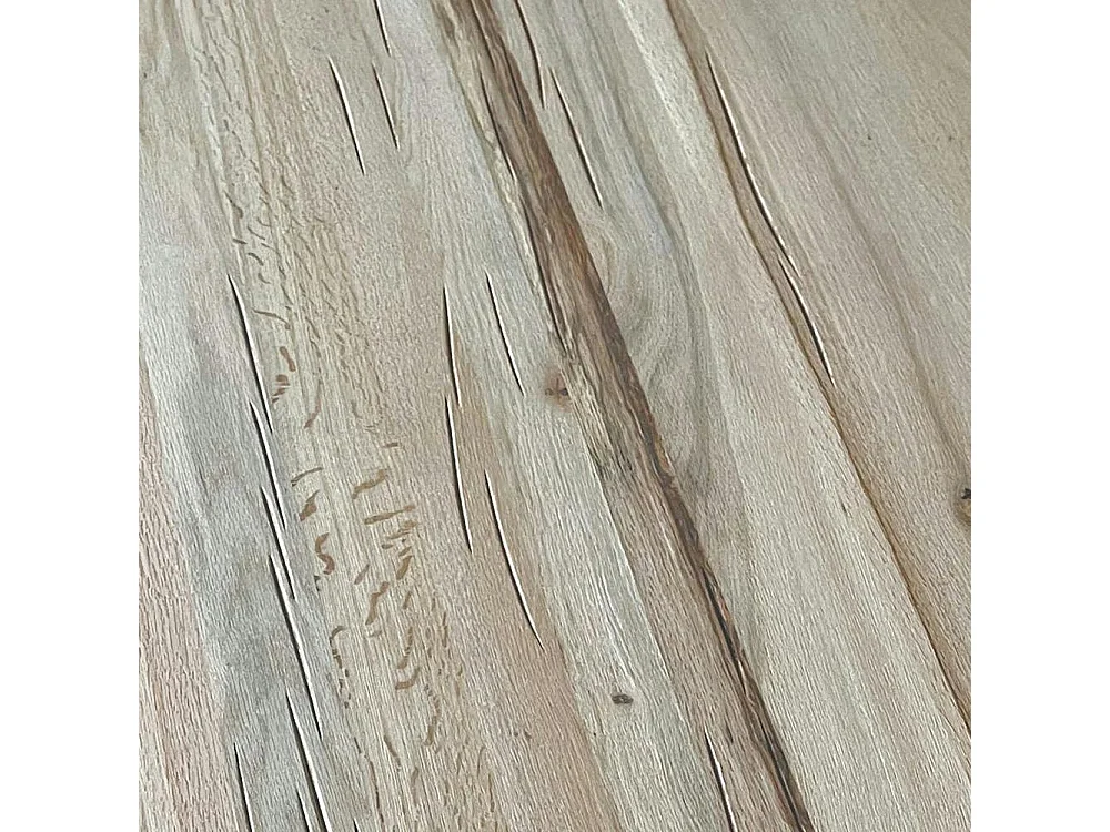 Table extensible en chêne blanc bords naturels 140 cm ETNA