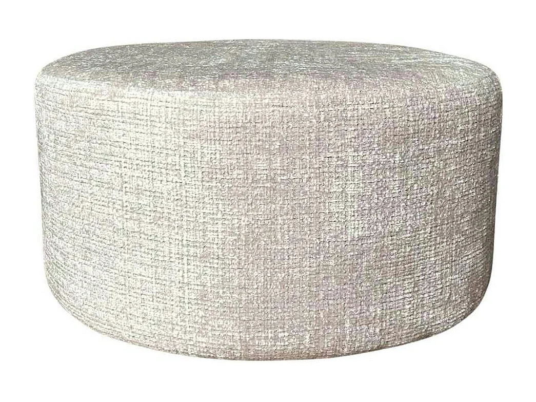 Pouf rond beige tissu doux Ø80 cm RIVOLI