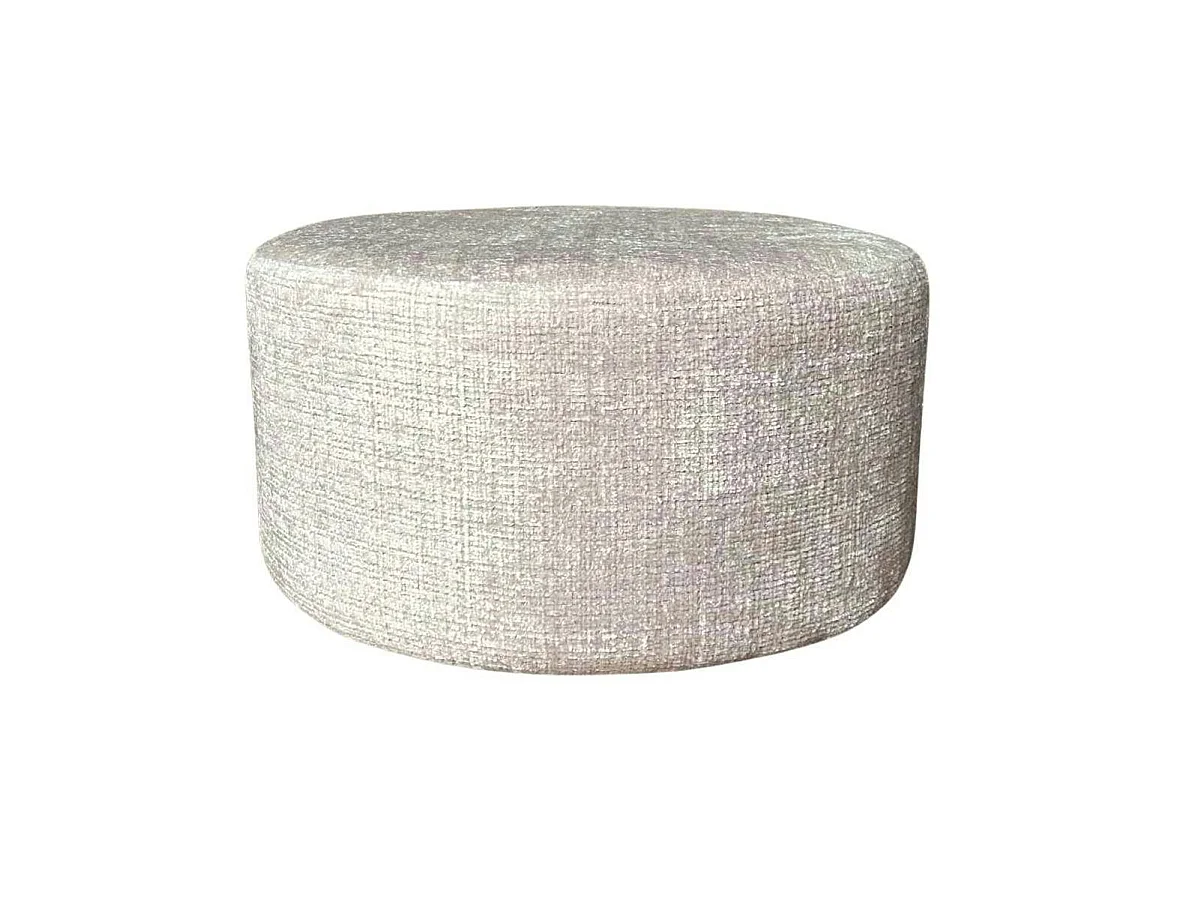 Pouf rond beige tissu doux Ø80 cm RIVOLI