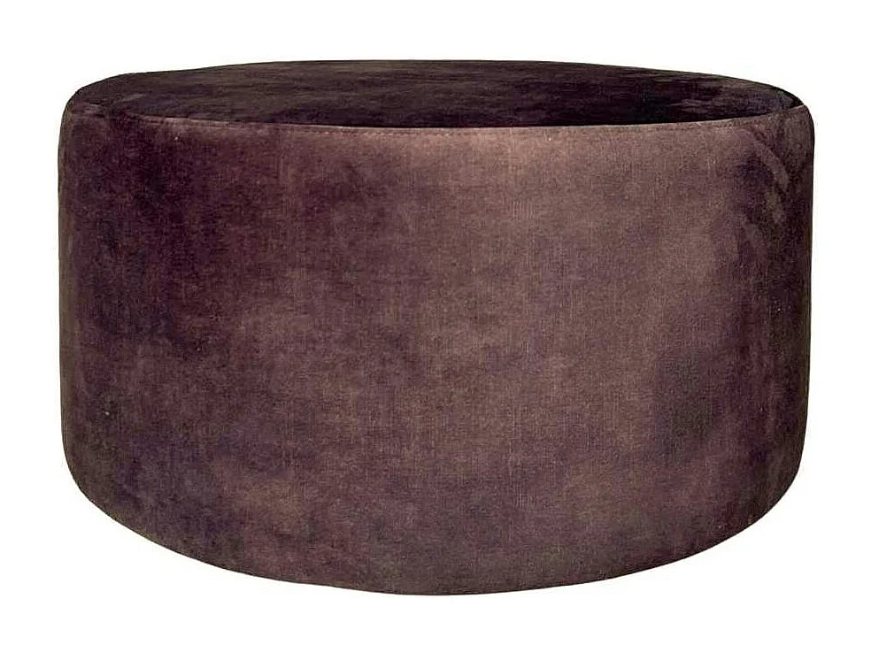 Pouf rond marron tissu doux RIVOLI