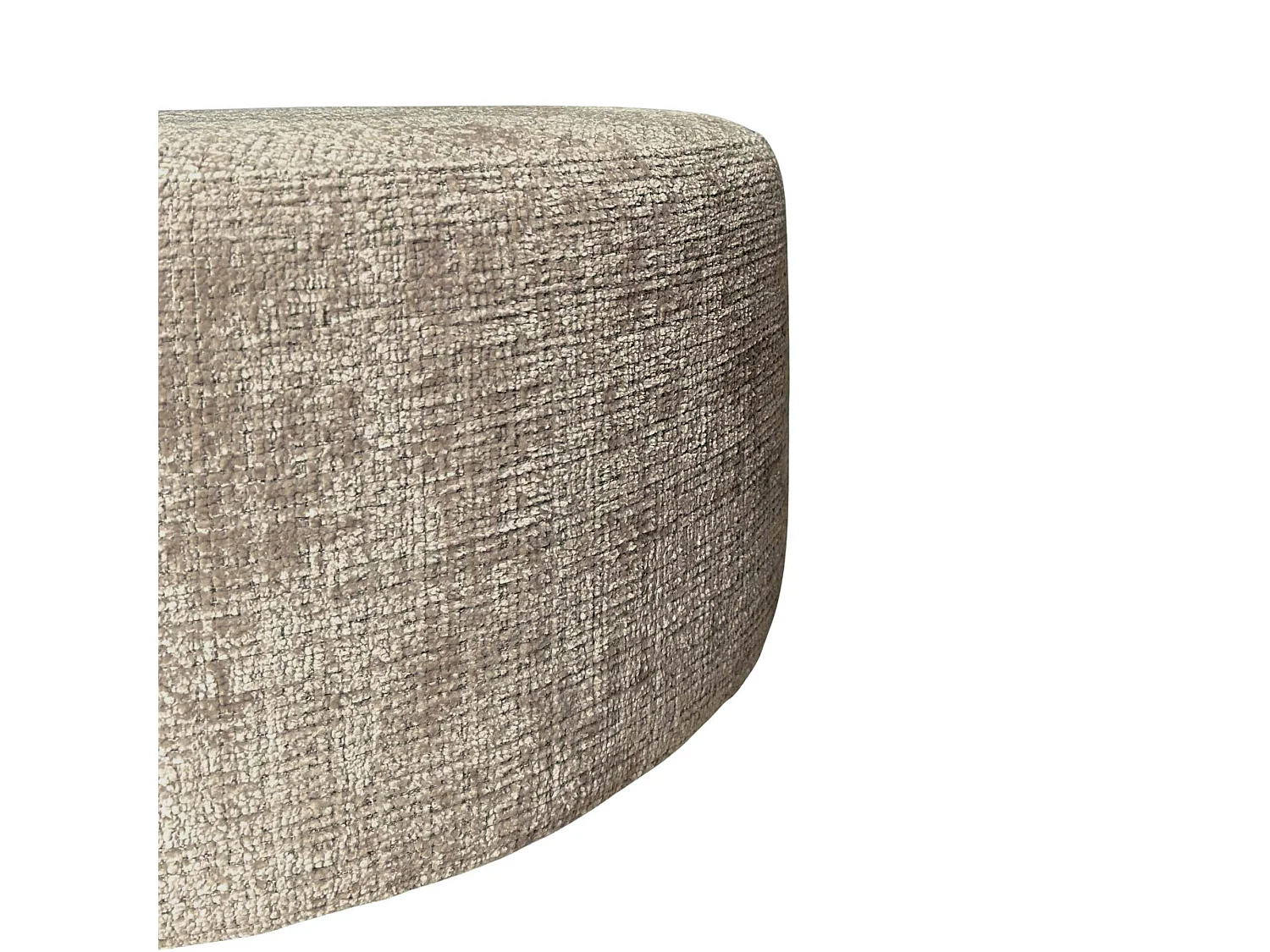 Pouf rond taupe tissu doux RIVOLI