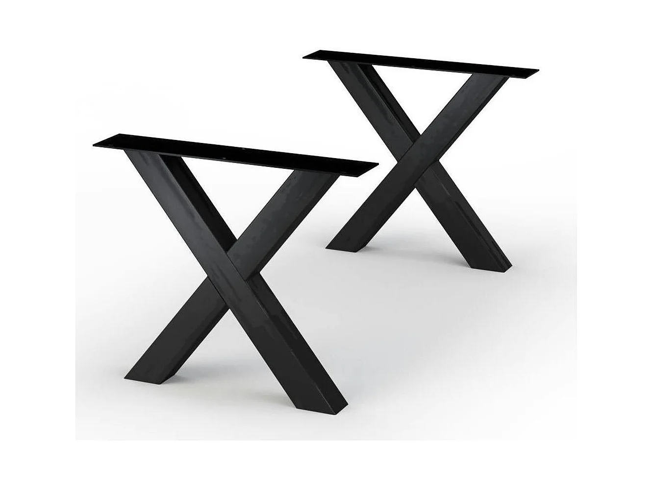 Table extensible bois brun bords droits pieds en X 180 cm PALERME