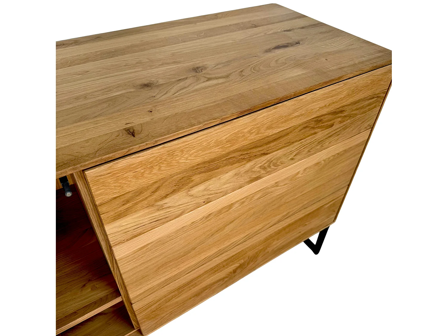 Buffet bas vitrine bois de chêne huilé HAVEN