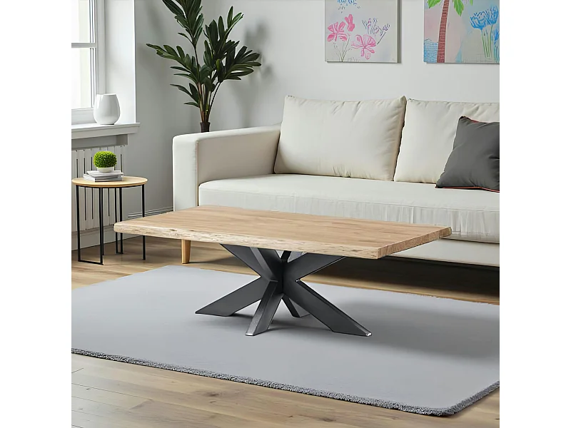 Table basse bois d'acacia à bords naturels ARBOR