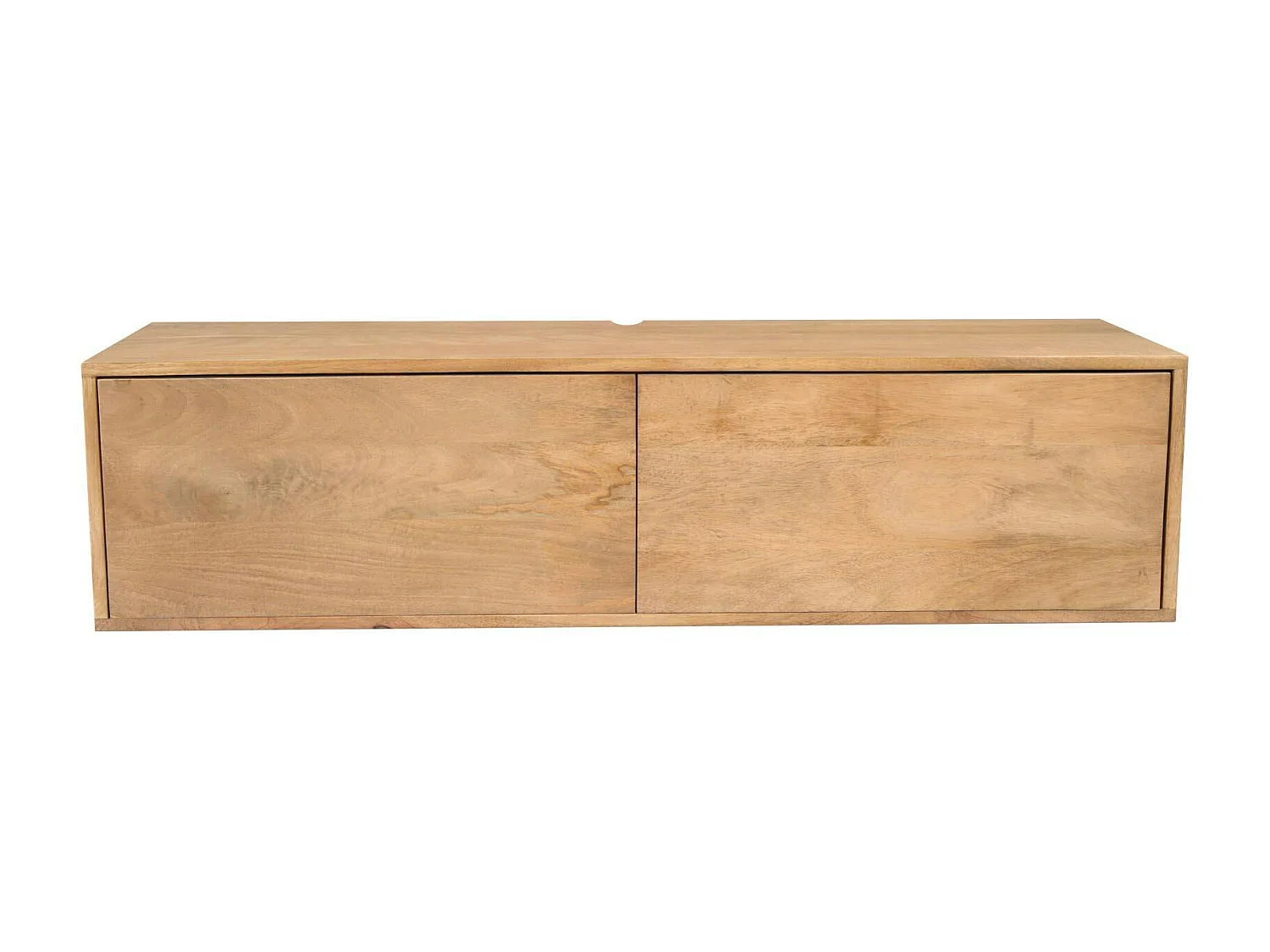 Petit meuble TV suspendu bois clair 2 portes JUNO