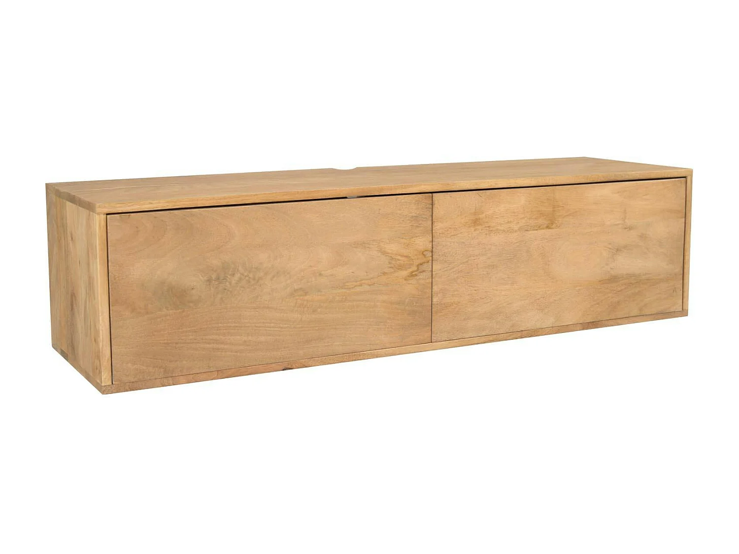Petit meuble TV suspendu bois clair 2 portes JUNO