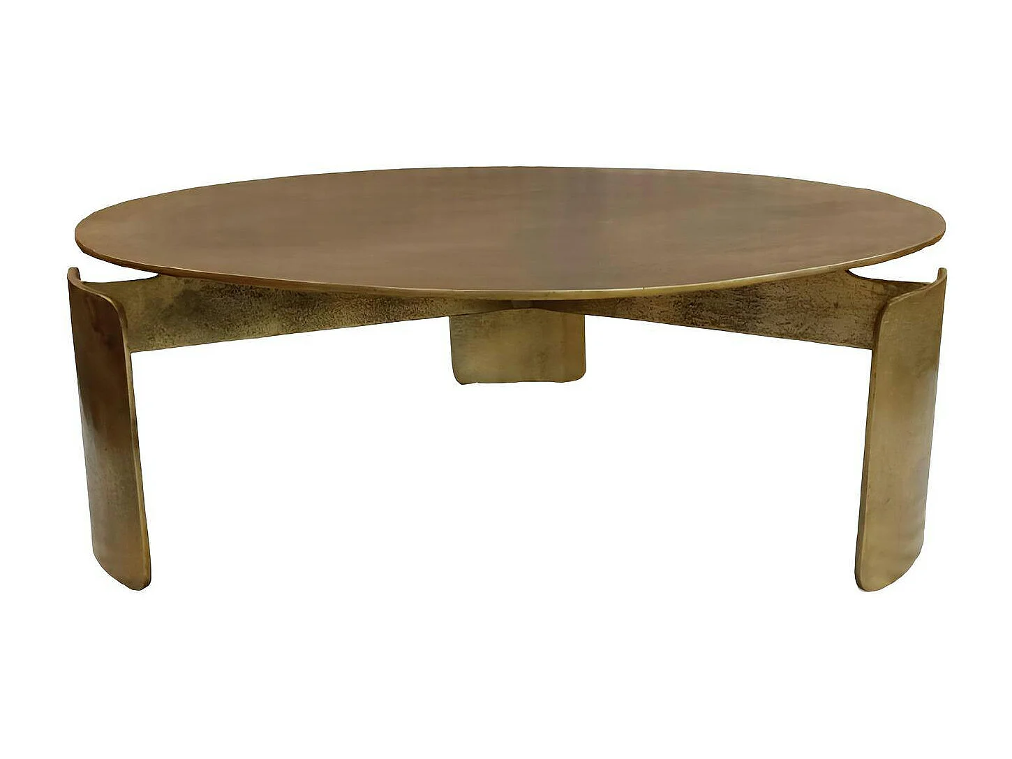 Table basse ronde en métal doré  Ø90 cm KANO