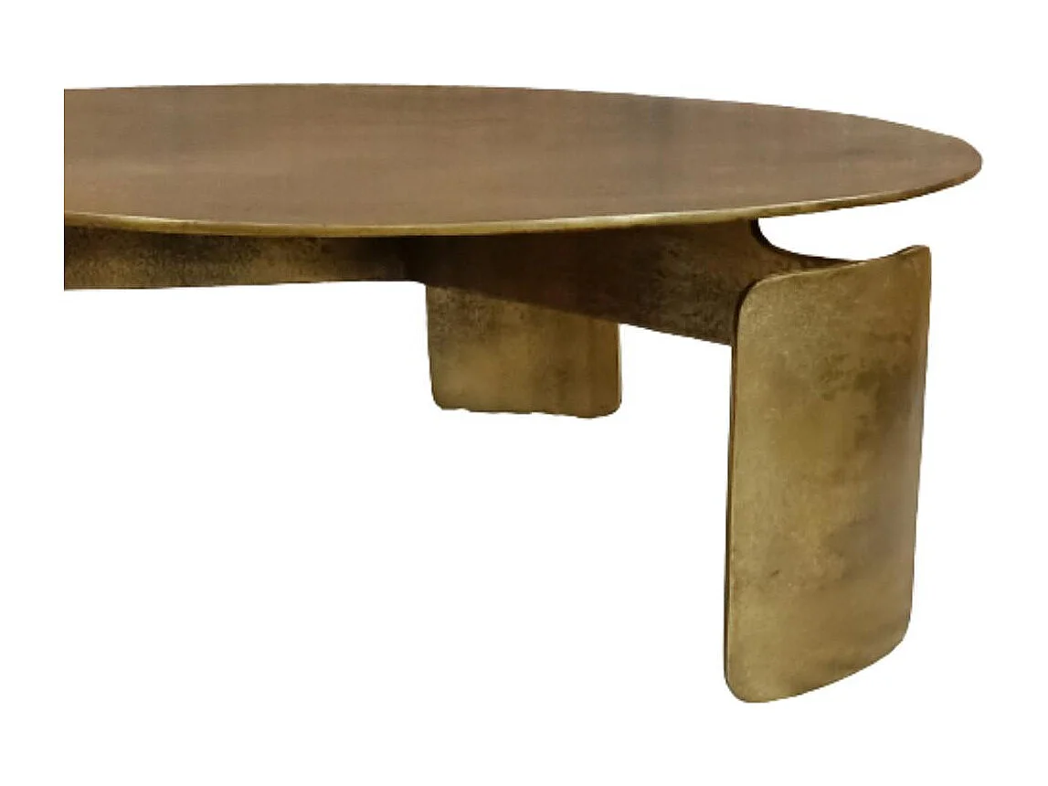 Table basse ronde en métal doré  Ø90 cm KANO