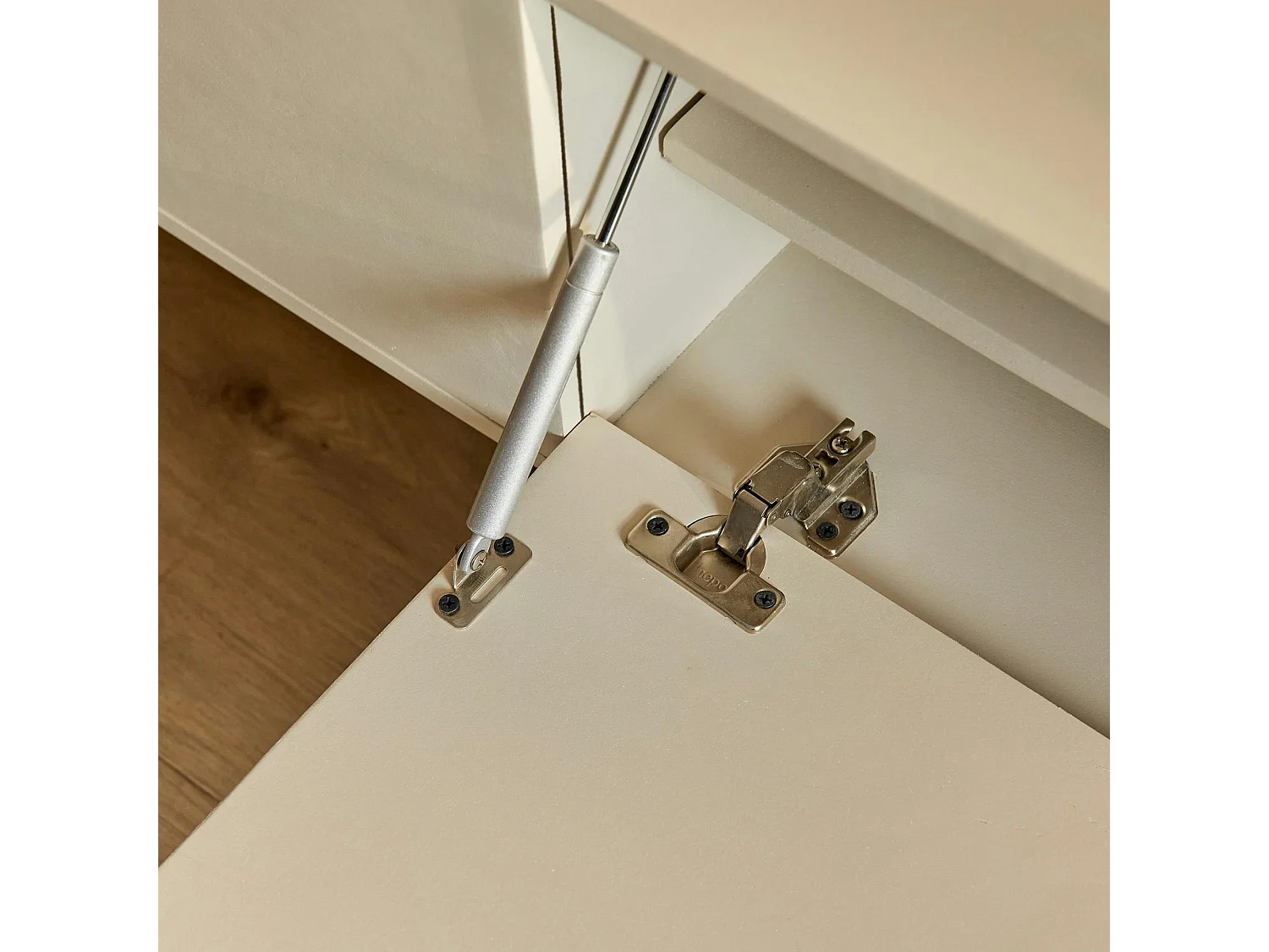 Petit meuble TV suspendu bois sable 2 portes JUNO
