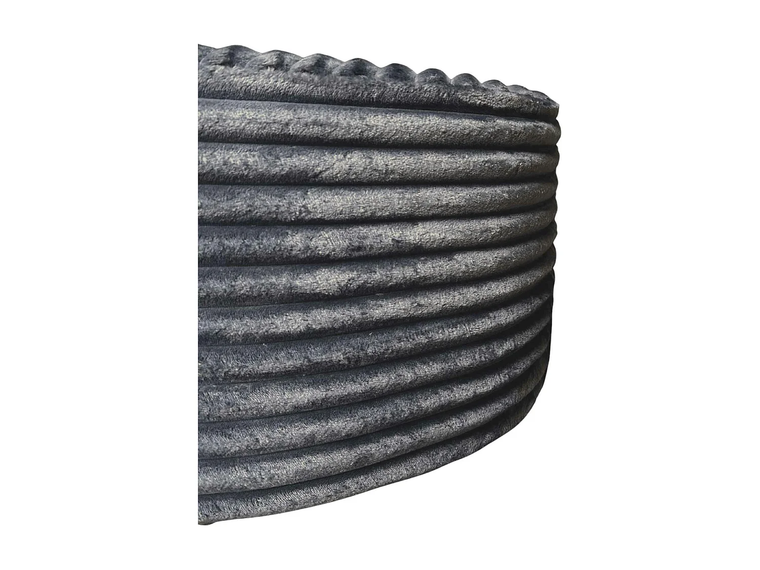 Pouf rond gris en velours côtelé RIVOLI