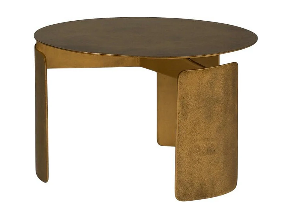 Table basse ronde en métal doré  Ø60 cm KANO
