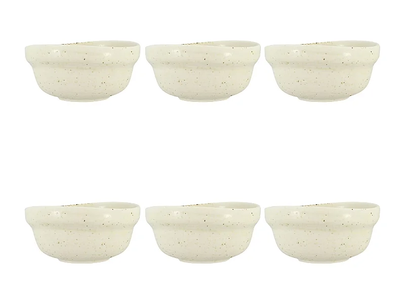 Ogo Living - Lot 6 Coupelles Ora 15.5cm En Porcelaine Beige