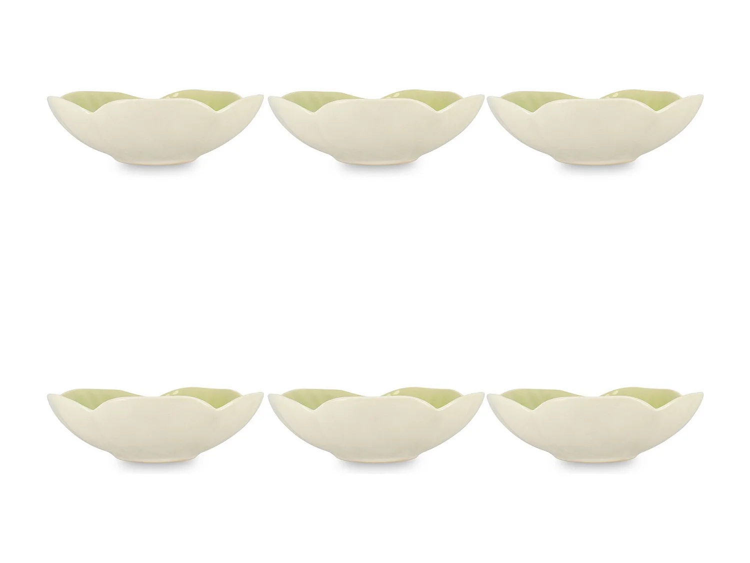 Ogo Living - Lot 6 Coupelles Nova D16cm 32cl En Grès Vert Clair