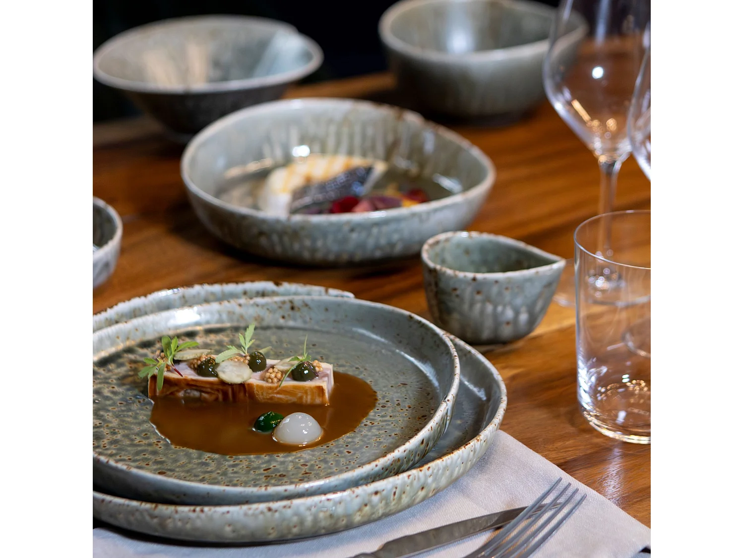 Ogo Living - Lot 6 Assiettes Plates Sigma 23cm En Porcelaine