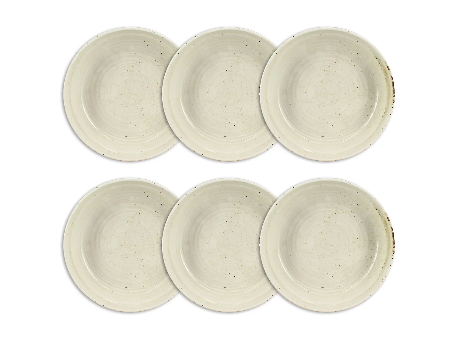 Ogo Living - Lot 6 Asiettes Creuses Ora 15.5cm En Porcelaine Beige