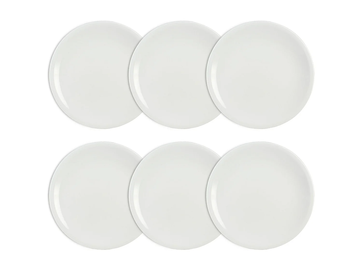 Ogo Living - Lot 6 Assiettes Plates Omega 18cm En Porcelaine Blanche