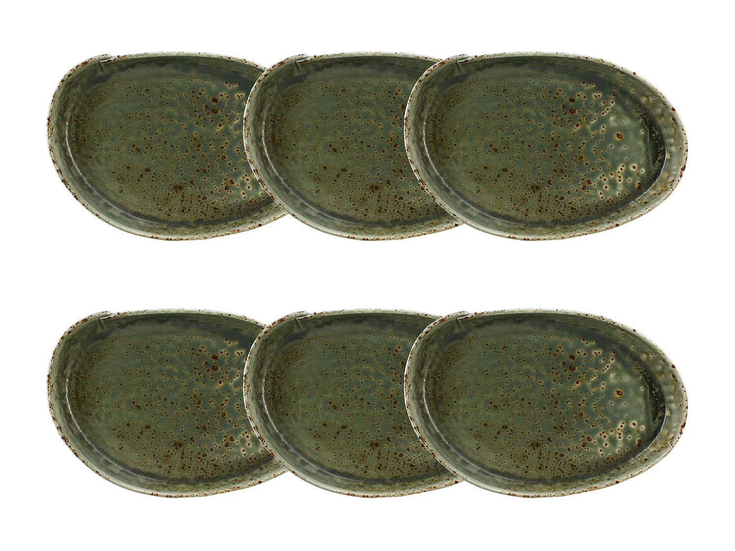 Ogo Living - Lot 6 Assiettes Ovales Sigma 23.5x15.5cm En Porcelaine