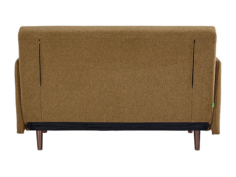 Belushi - Canapé convertible 2 places en tissu pieds bois foncé - Bronze