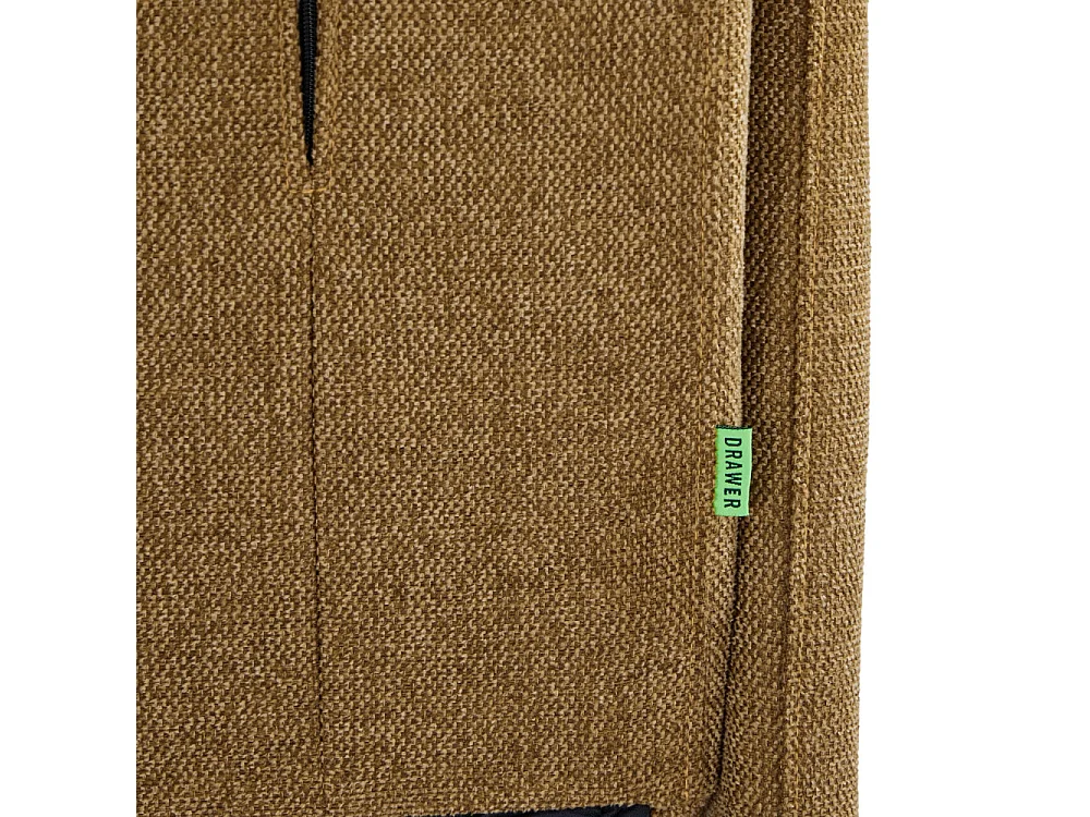 Belushi - Canapé convertible 2 places en tissu pieds bois foncé - Bronze