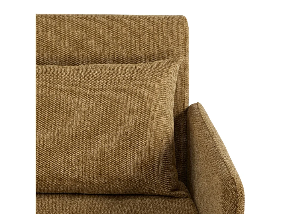 Belushi - Canapé convertible 2 places en tissu pieds bois foncé - Bronze