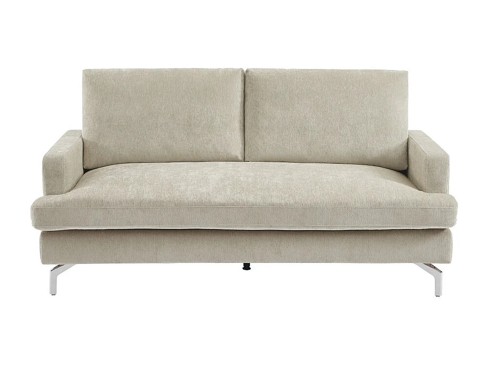 Sophie - Canapé 3 places en tissu pieds chrome - Beige