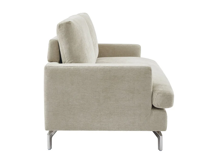 Sophie - Canapé 3 places en tissu pieds chrome - Beige