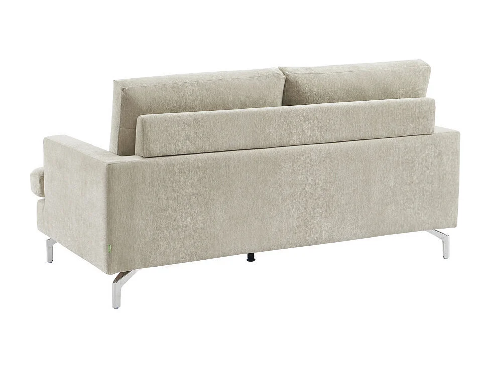 Sophie - Canapé 3 places en tissu pieds chrome - Beige