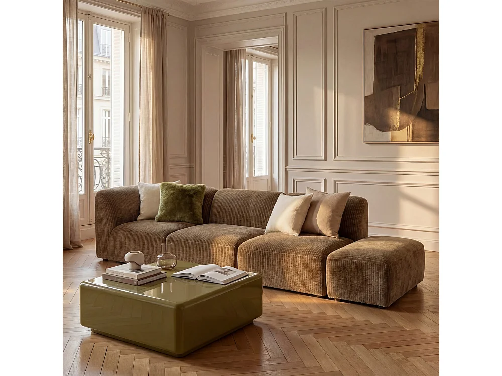 Noor - Chauffeuse pour canapé modulable en velours côtelé  - Bronze
