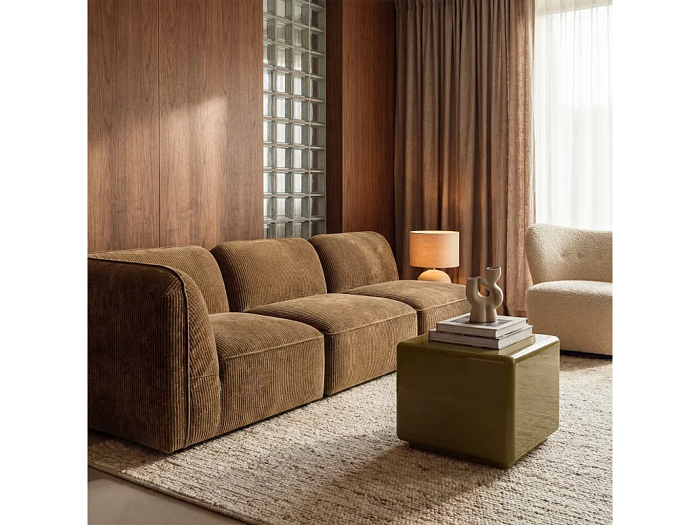 Noor - Chauffeuse pour canapé modulable en velours côtelé  - Bronze