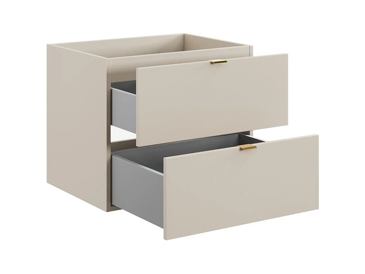 Ensemble de salle de bain BELLA : meuble sous vasque 60cm + vasque encastrée blanche rectangulaire