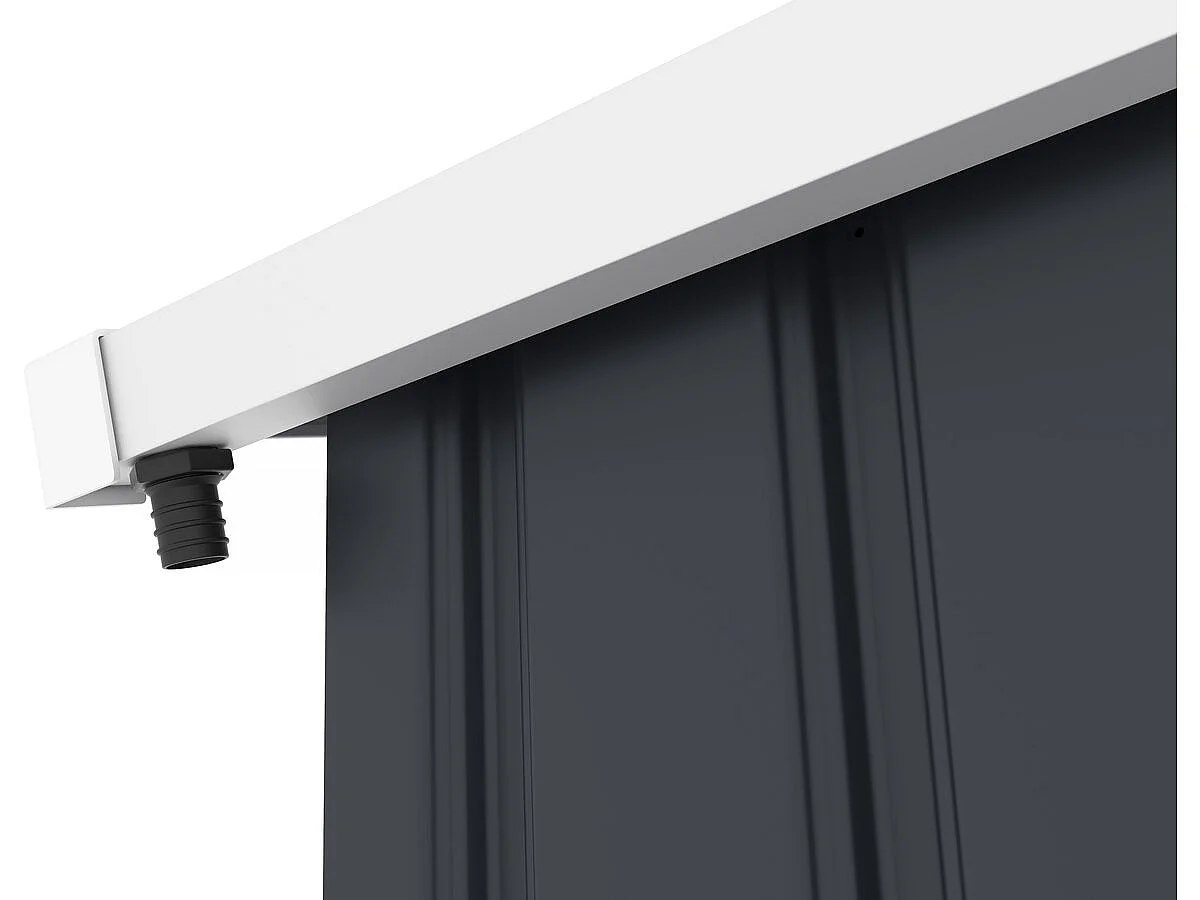 Garage métal " Houston" - 15,36 m² avec gouttière et récupérateur d'eau - Anthracite