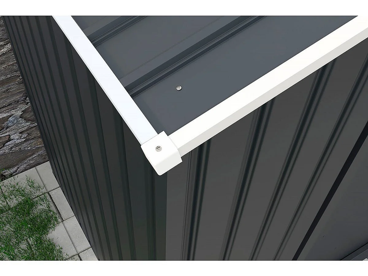Garage métal " Houston" - 15,36 m² avec gouttière et récupérateur d'eau - Anthracite