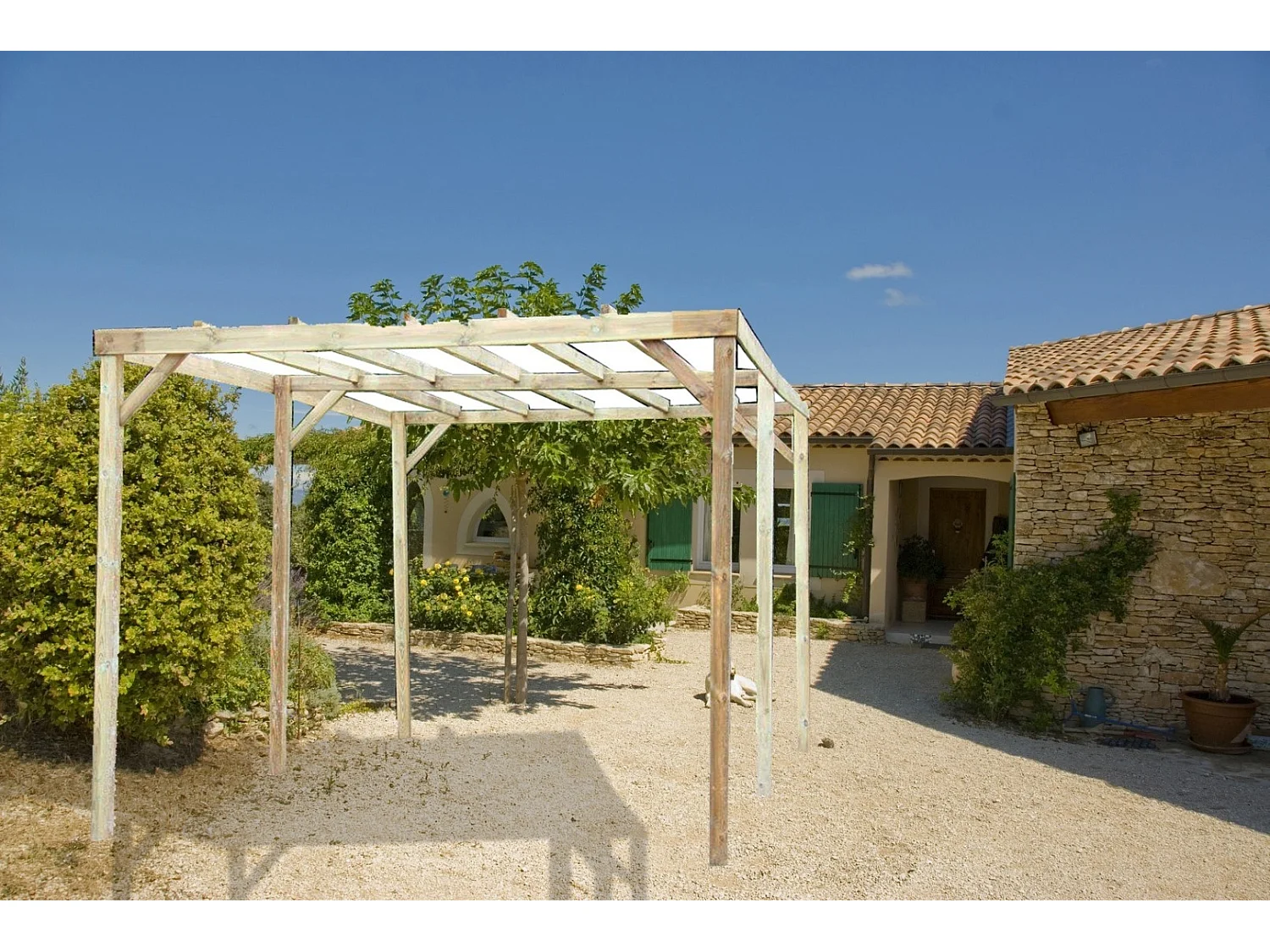 CAR3050-A-Carport traite autoclave  sans couverture