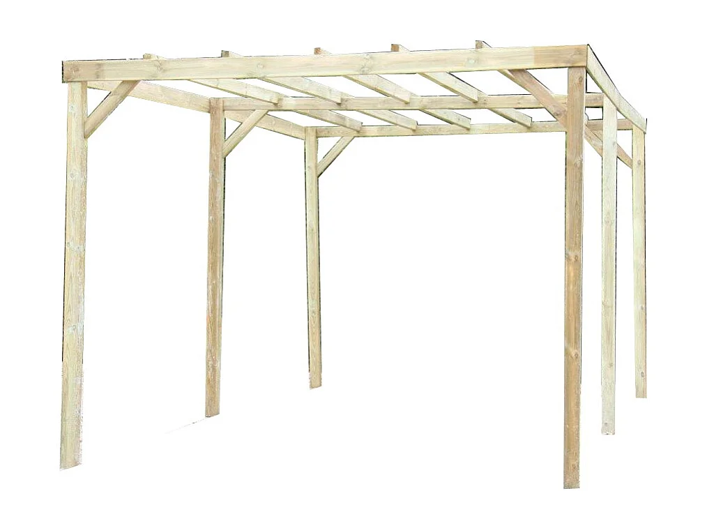 CAR3050-A-Carport traite autoclave  sans couverture