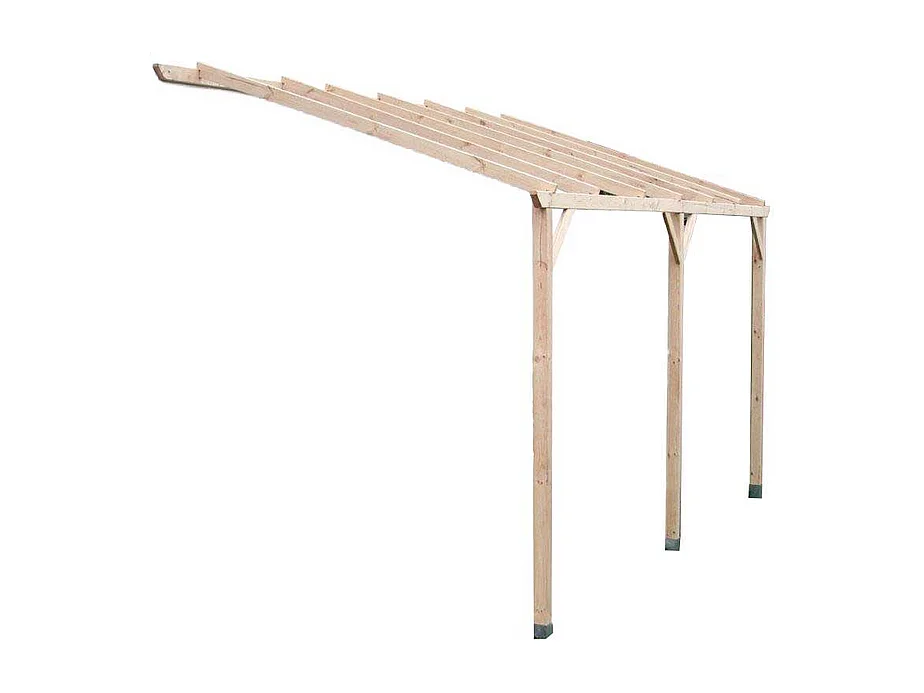 CAR3050.AM-Carport mural pergola adossable autoclave