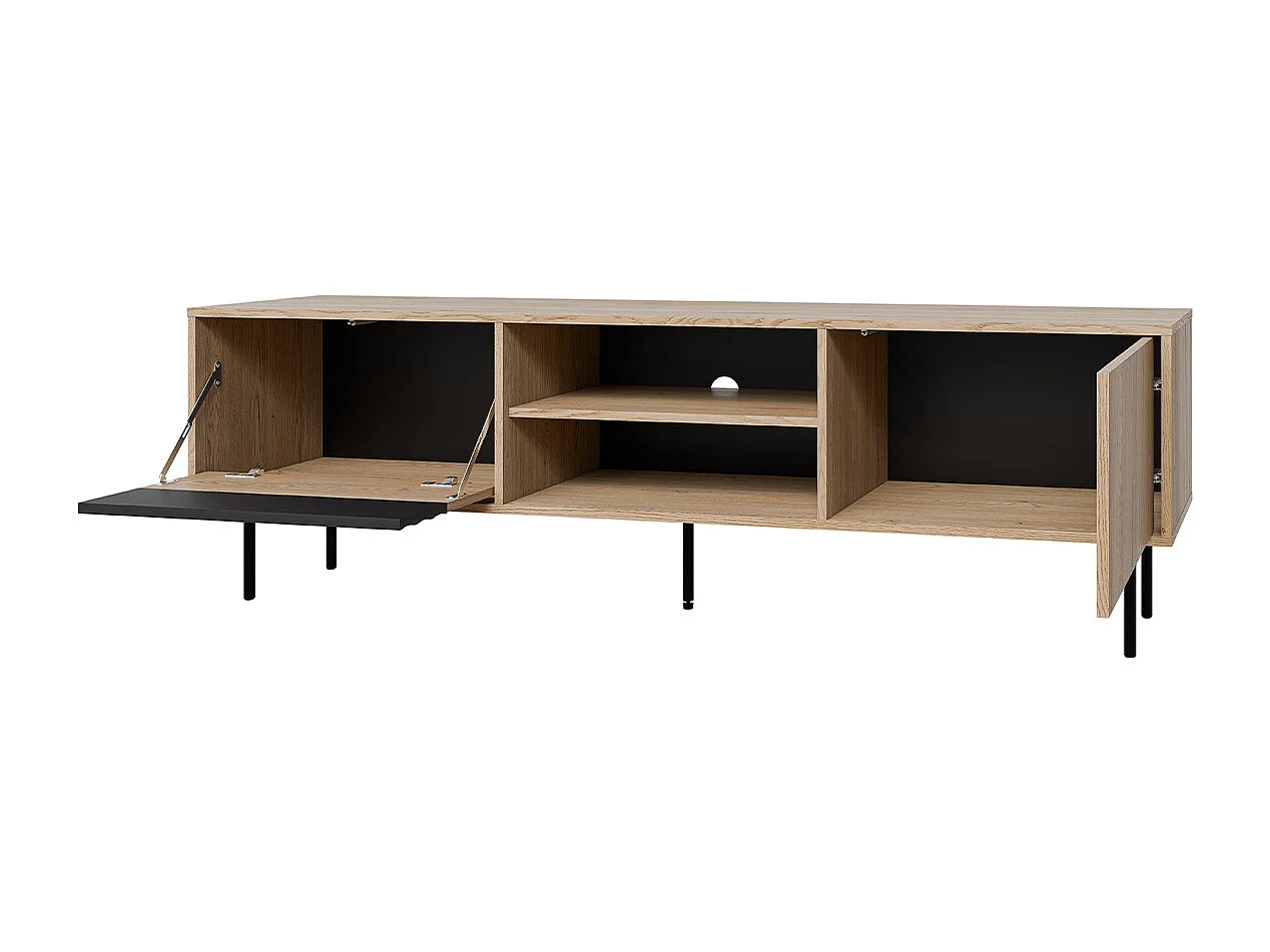 Astra træ og sort 2-dørs tv-bord 180 cm