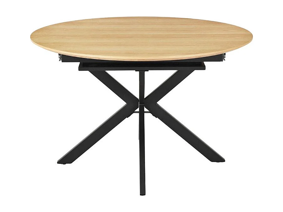 Table repas extensible 120/160 cm placage bois pieds métal – LORETTA